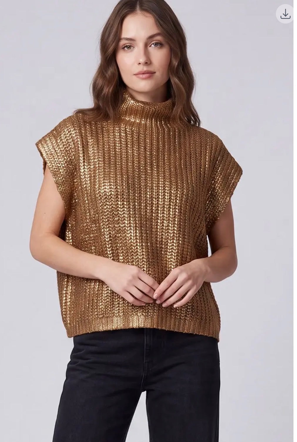Metallic Foiled Sweater Top