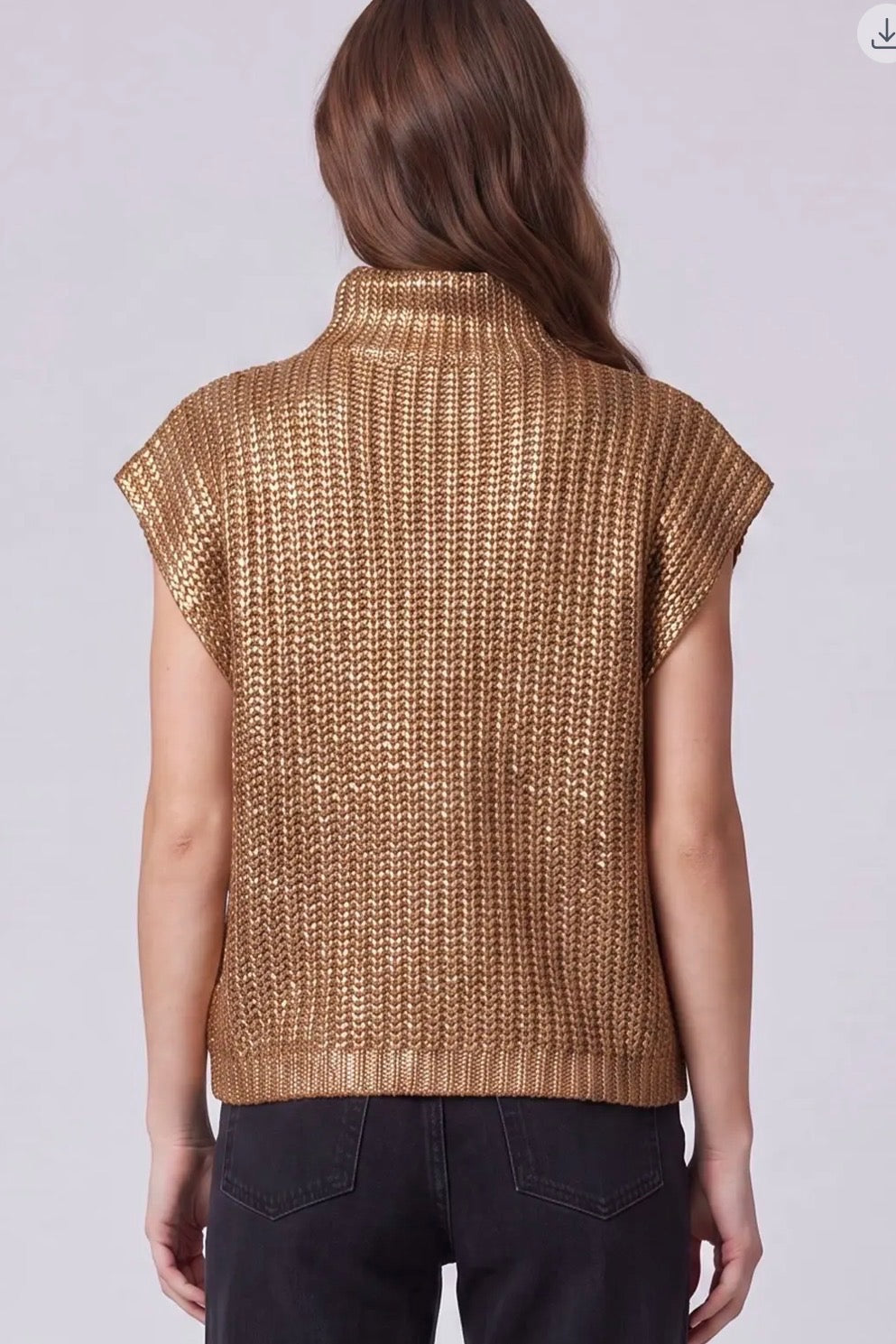 Metallic Foiled Sweater Top