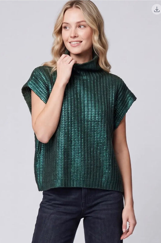 Metallic Foiled Sweater Top
