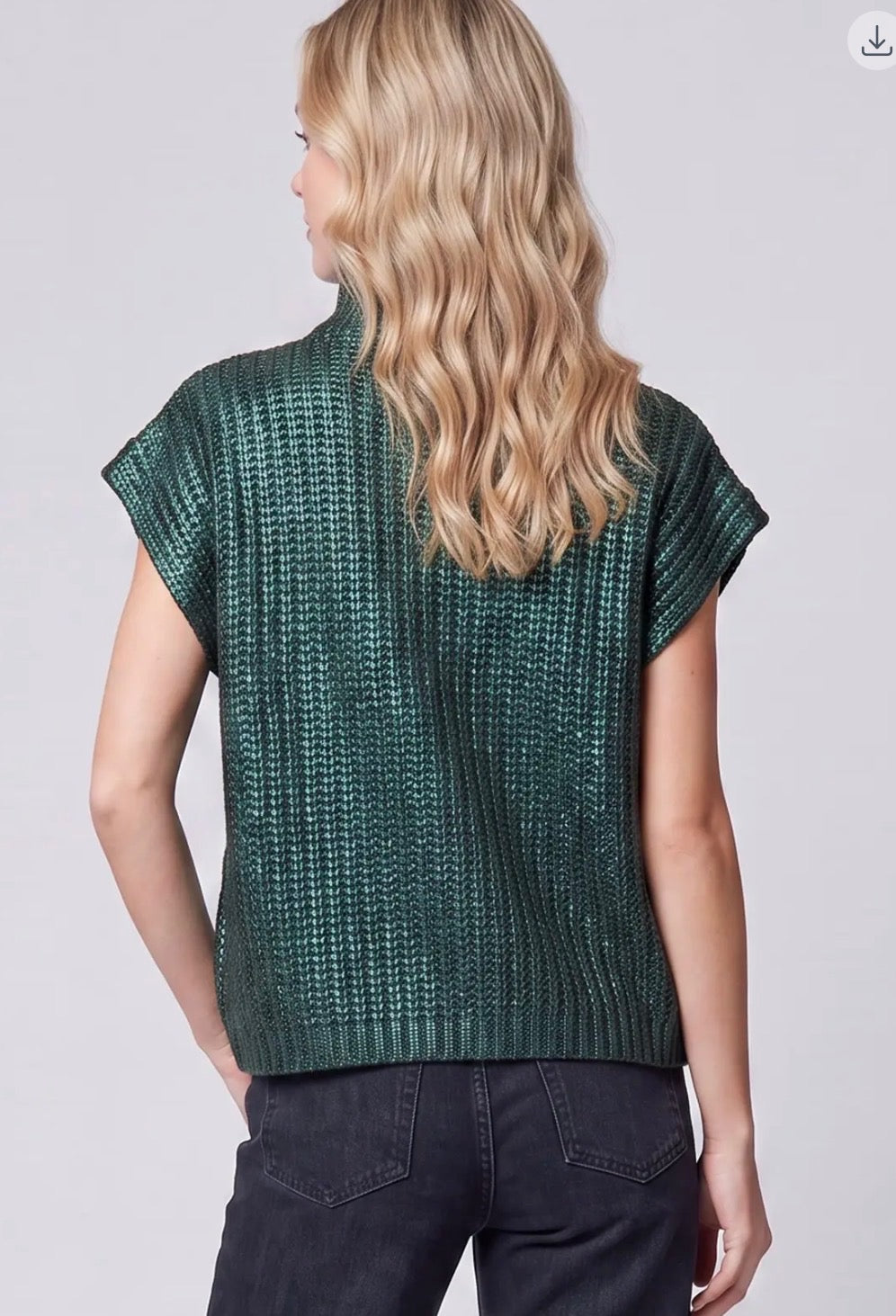 Metallic Foiled Sweater Top