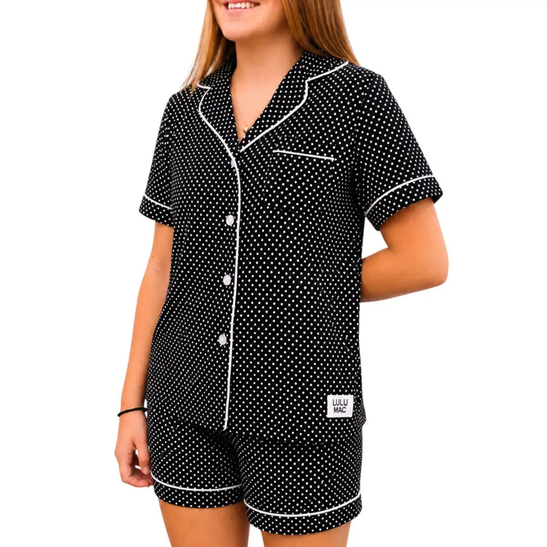 Lulu MAC Black/ White Dot Sleepwear