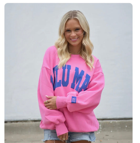 Lulu Mac Pink/Royal Blue Puff Sweatshirt