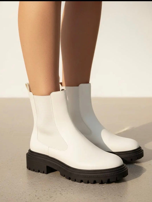 Nell Chunky Lug Sole Chelsea Booties