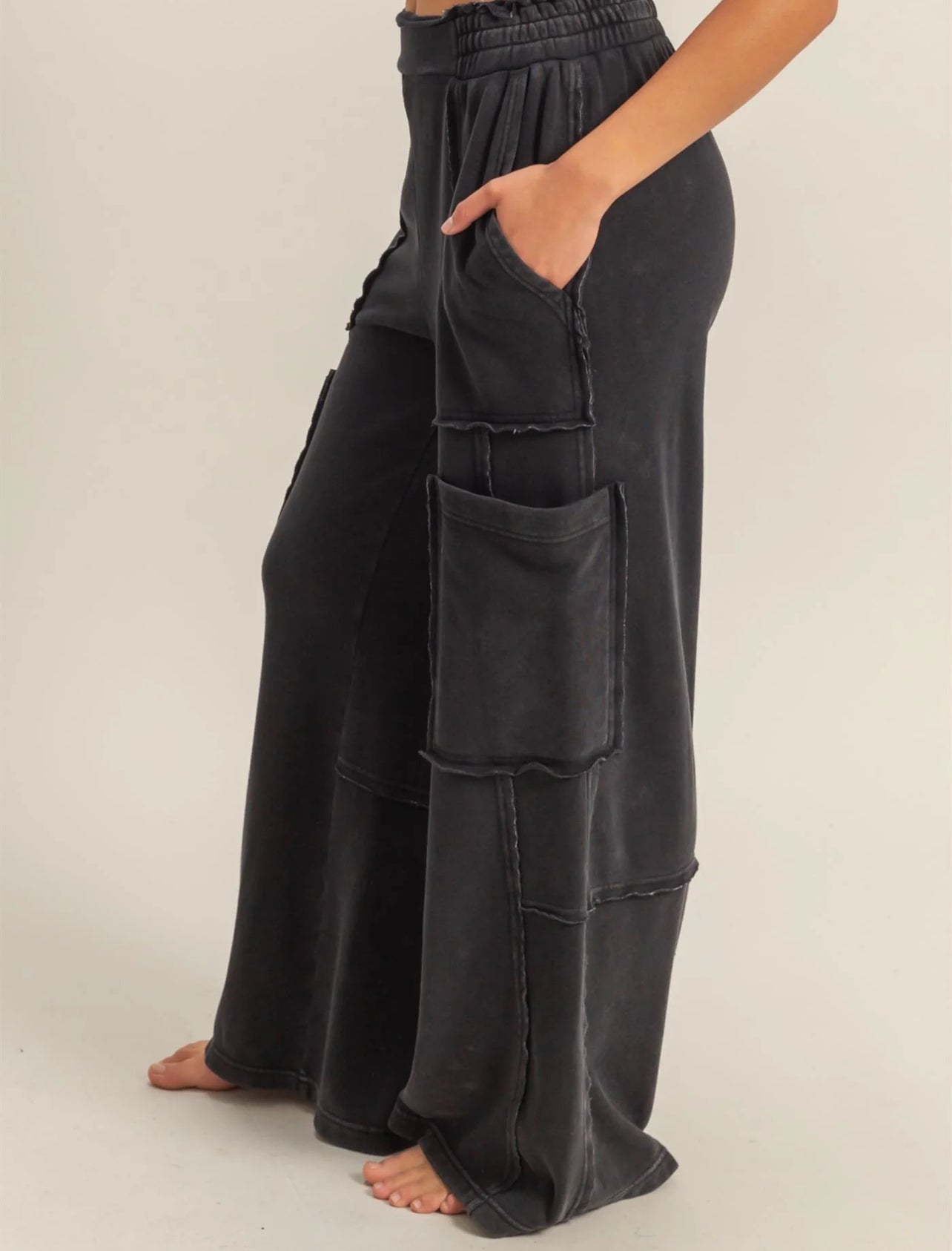 Black cargo joggers