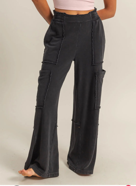 Black cargo joggers