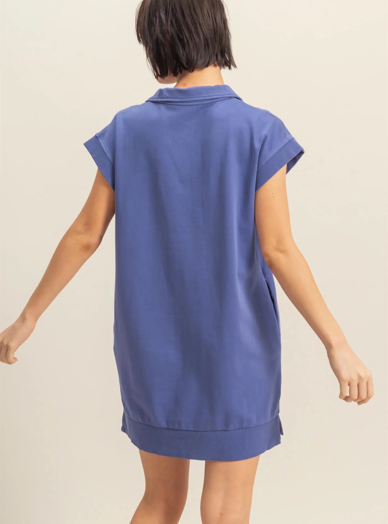 Half zip mini dress W/ pockets