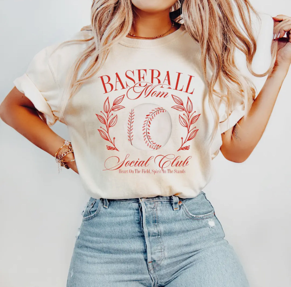Baseball mom social club tee