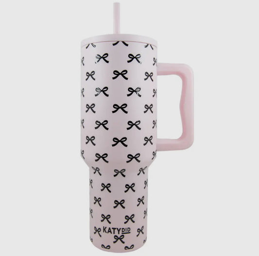 Pink & Black Bow Tumbler