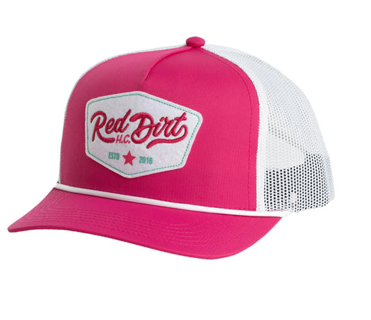Women’s Red Dirt Rope Hat pink/white