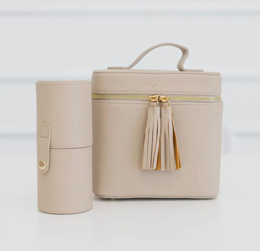 Hollis Nude Lux Mini Makeup Bag & Brush Case