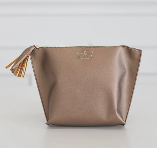 Hollis Metallic Mocha Bathroom Bag