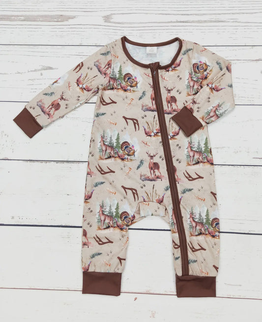 Baby boy hunting zip sleeper