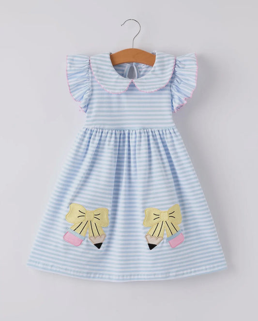 Little Girl Back to school plaid pencil dress