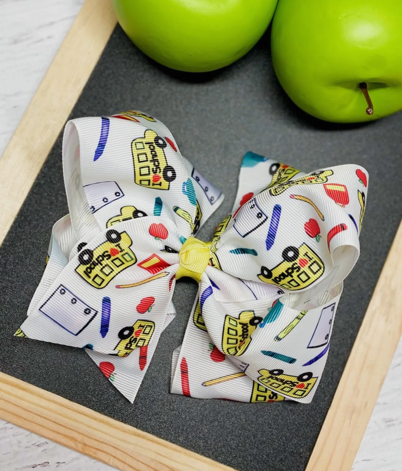 Back to school girls oversized hair bow