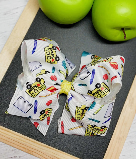 Back to school girls oversized hair bow