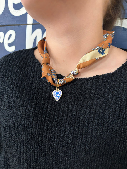 Fall flower scarf necklace
