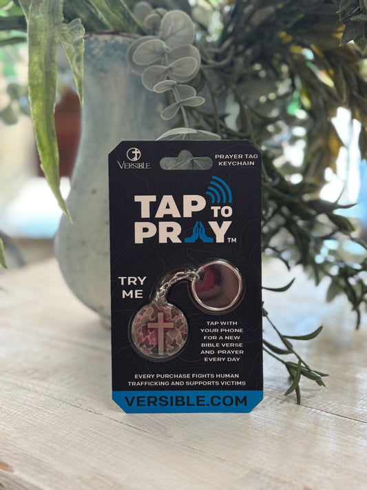 Tap to pray River Rock Camo Keychain