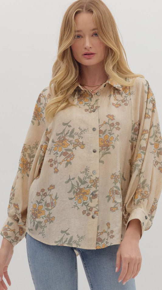 Floral Print Long Sleeve Top