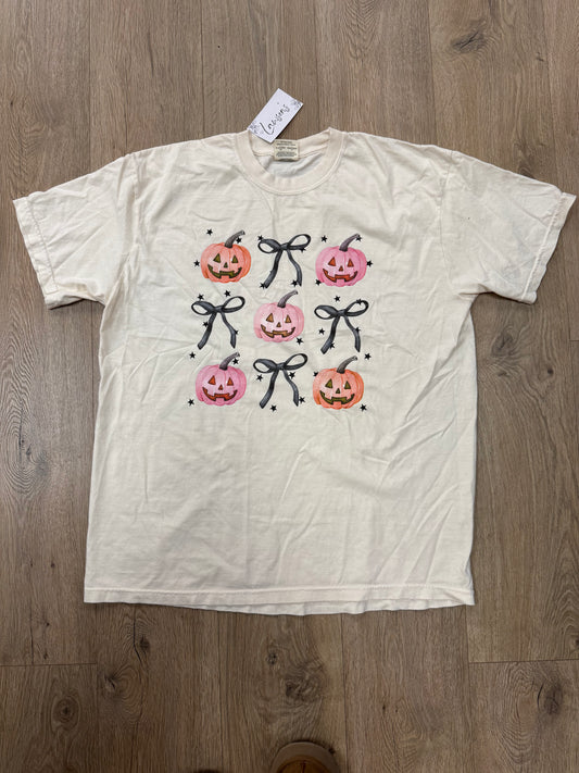 Pumpkin and bow Halloween t-shirt