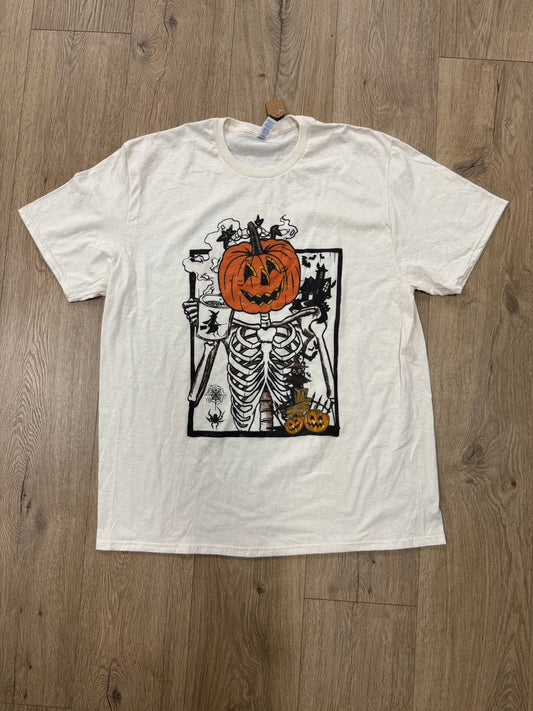 Skeleton pumpkin Halloween t-shirt