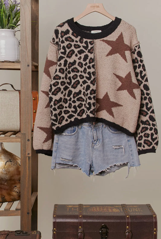 Star Cheetah Cozy Sweater