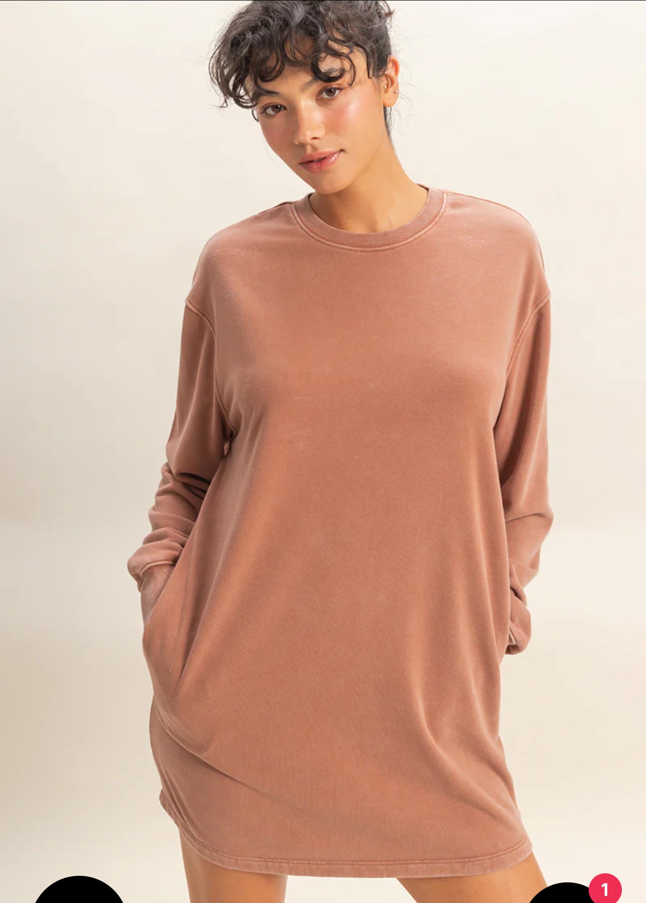 Chestnut Lightweight Sweatshirt Dress
