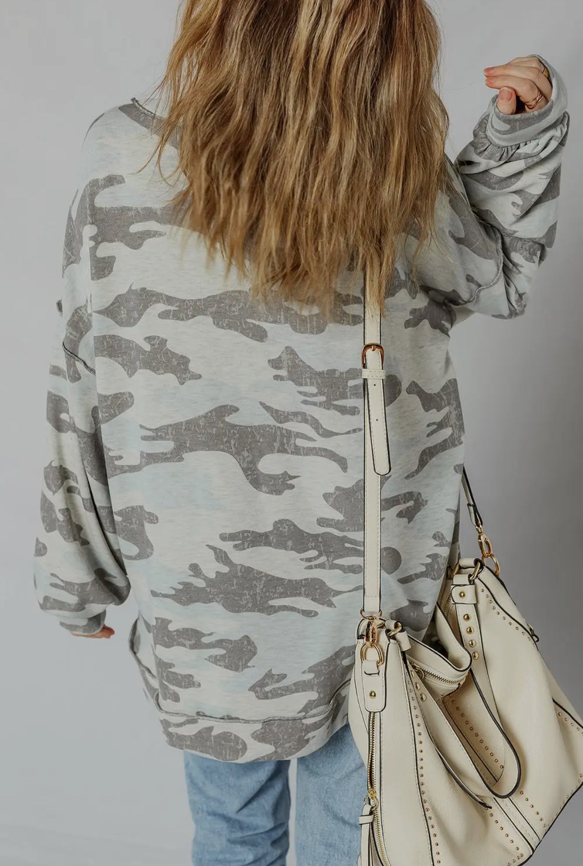 Retro Camo Exposed Seam Sweatshirt