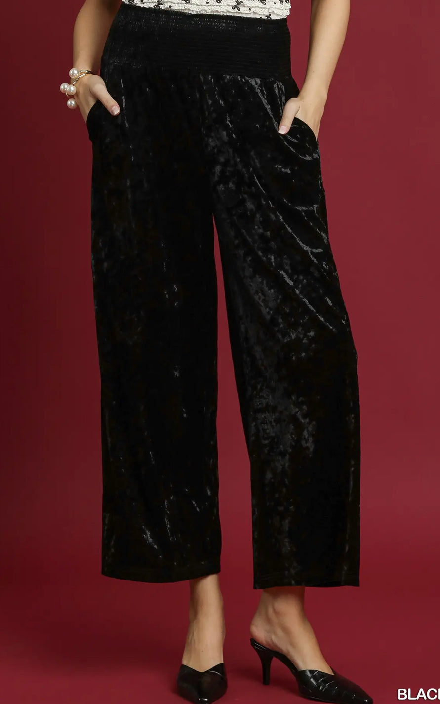 Velvet Wide Leg Pants