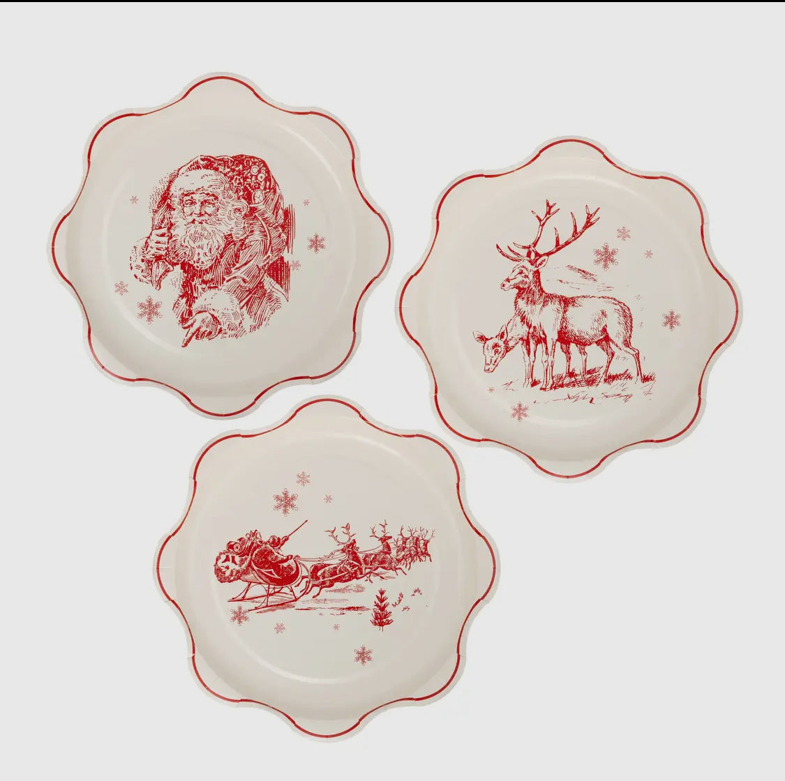 Red Christmas Design Paper Plates