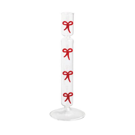 Glass Bow Candle Stick Holder