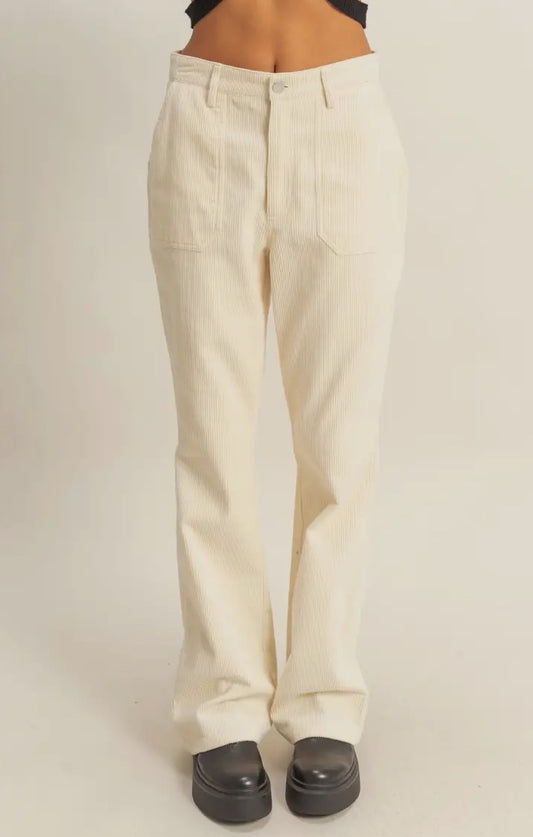 Black and White Ribbed Jeans