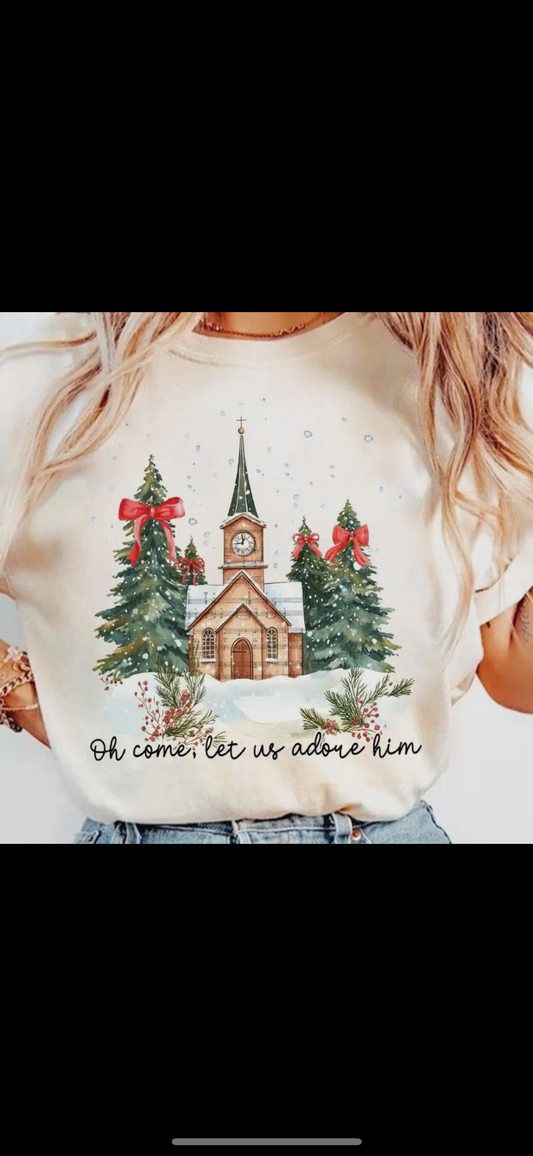 Oh Come Let Us Adore Him Tee