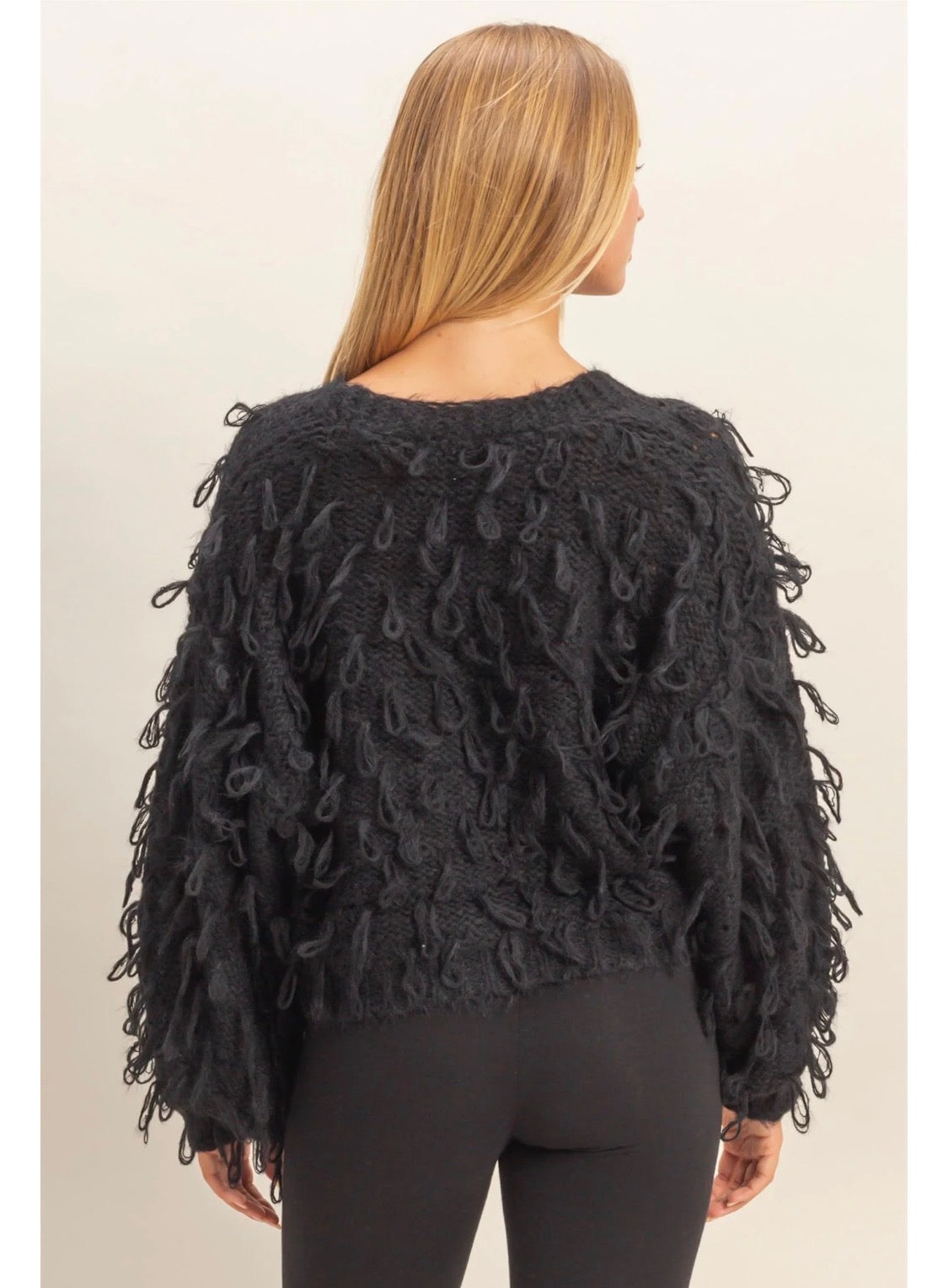 Black Fringe Sweater