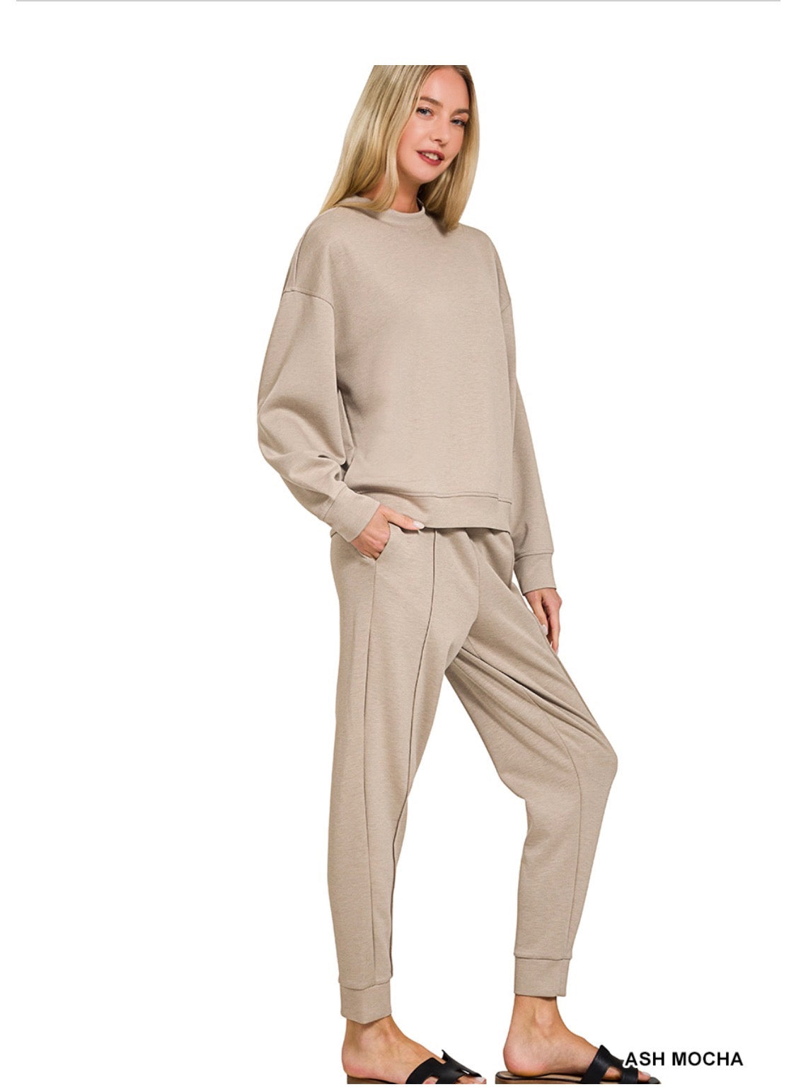 Scuba mock neck pullover & joggers set