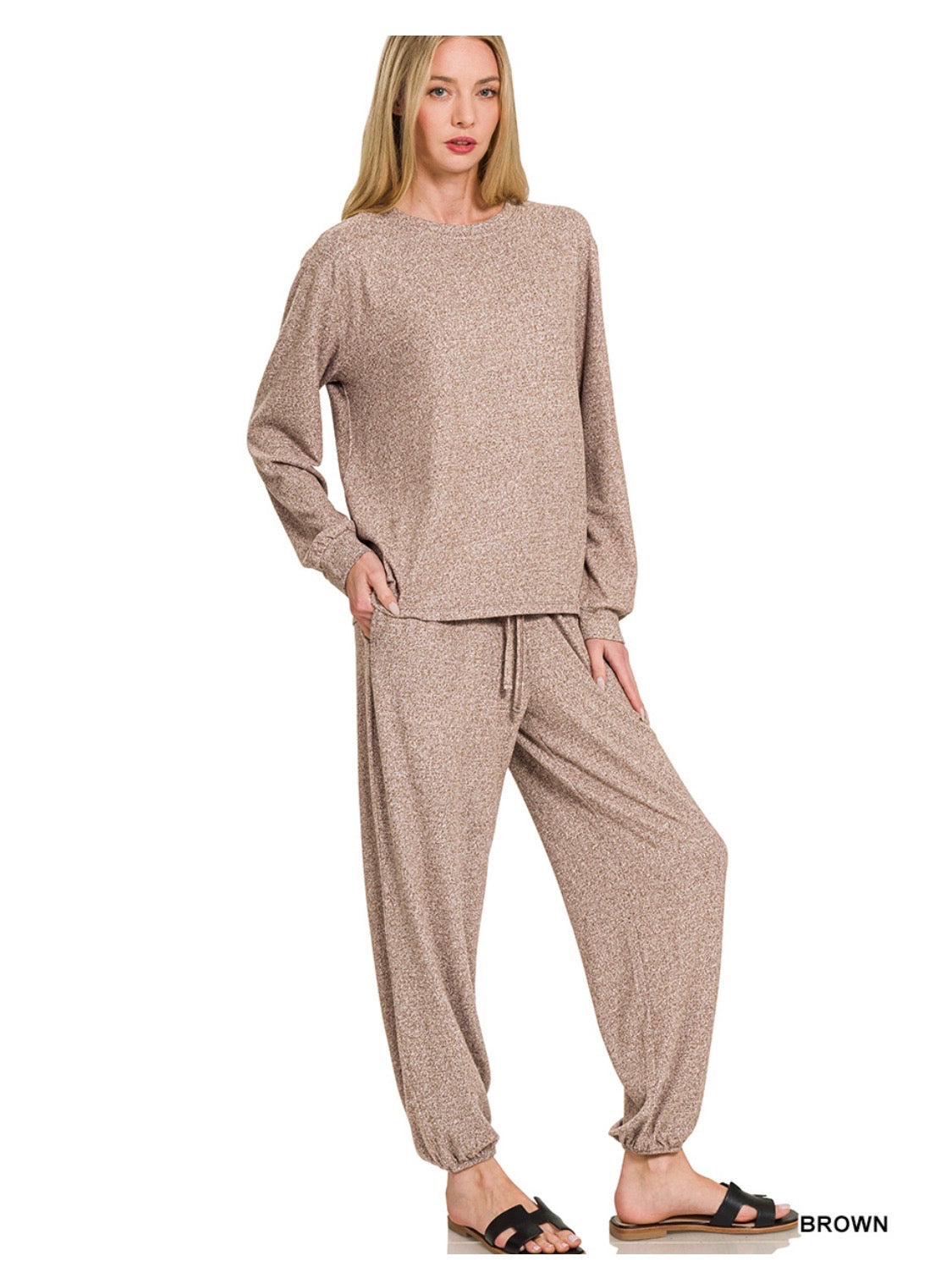 Hacci Long Sleeve Round Neck Set