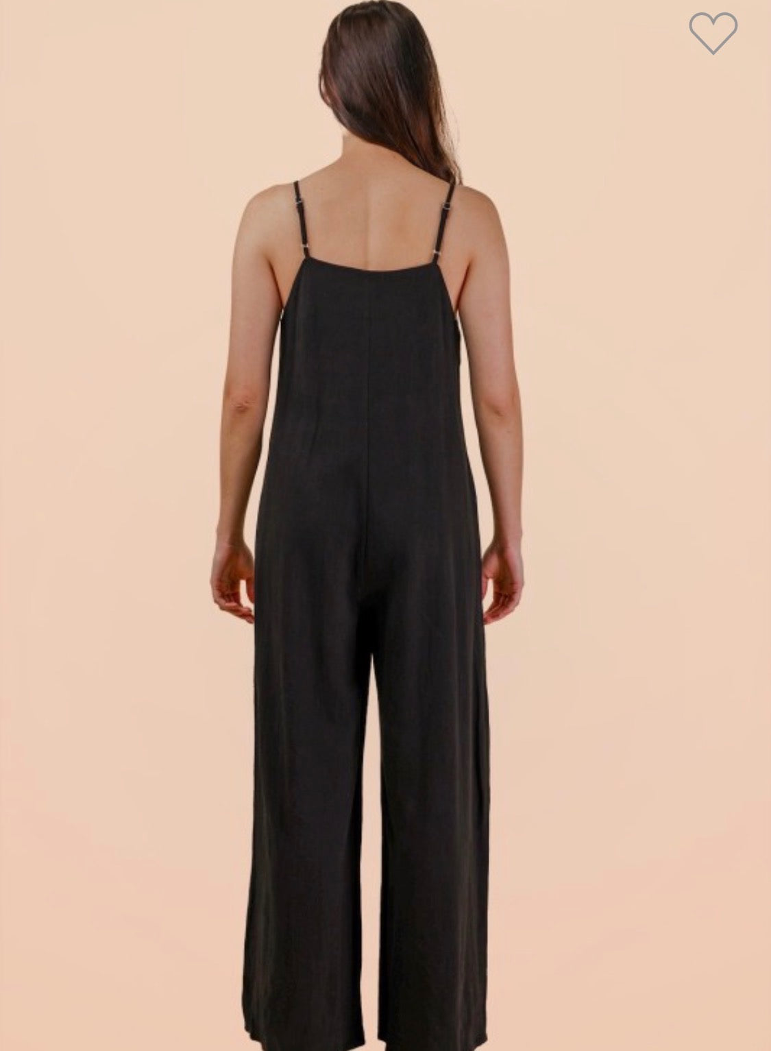 Black Linen Pleated Romper
