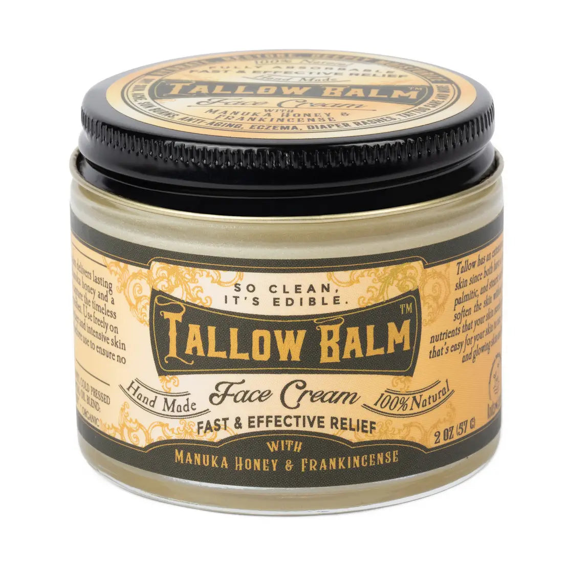 Tallow Balm Face Cream With Manuka Honey and Castor Oil