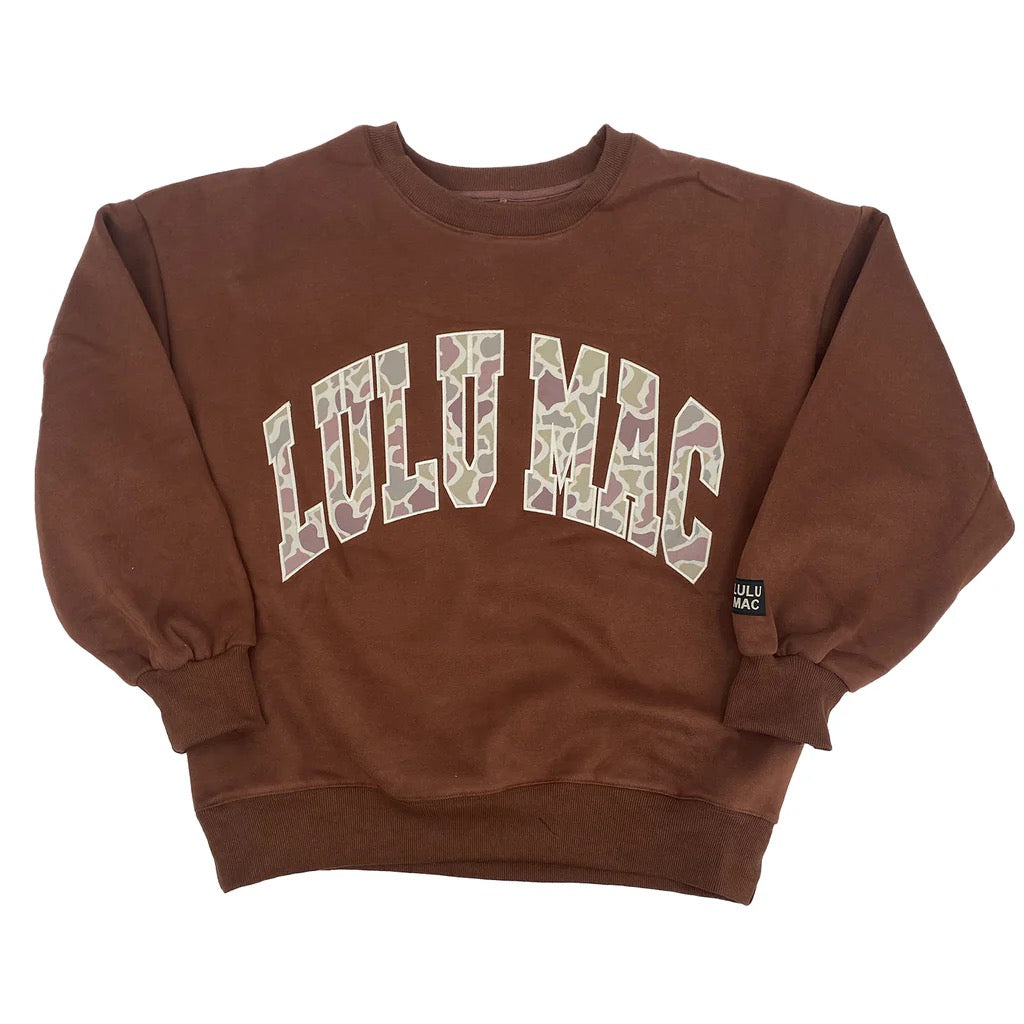 LULU MAC Brown and Camo Sweatshirt