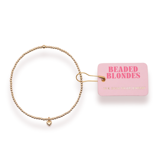 Beaded Blondes Mini Heart Charm Ring Size 5/6