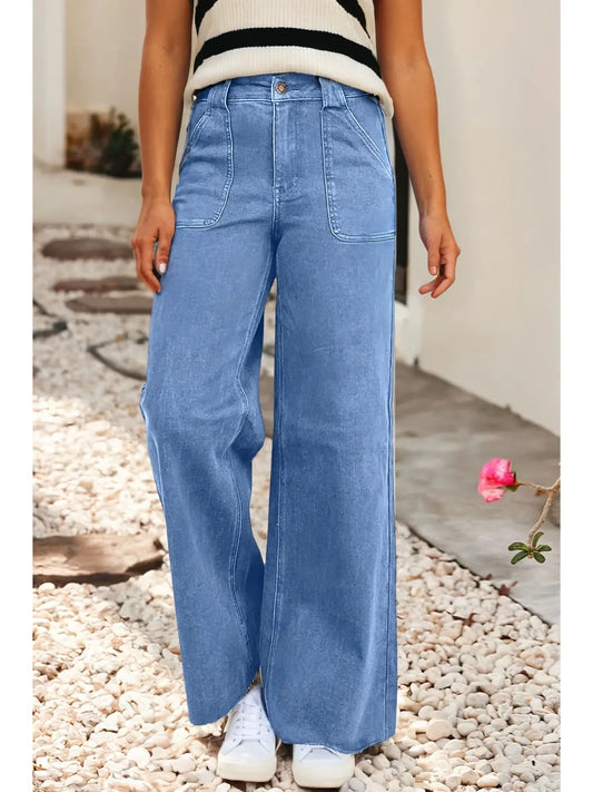 Dark Wash Retro Patch Pocket Jeans