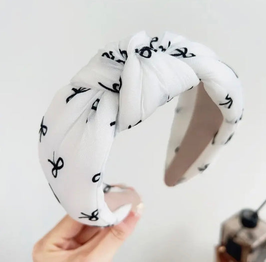 Black and White Bow Headband