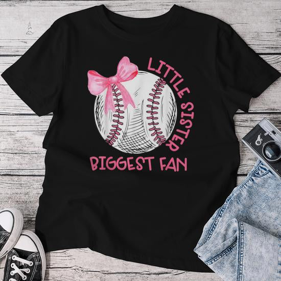 Youth Little Sister Biggest Fan Graphic Tee