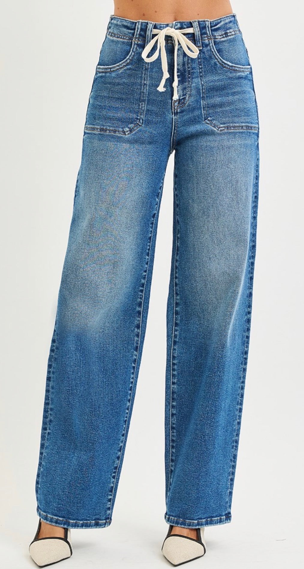 Risen High Rise Straight Leg Tie With Waistband