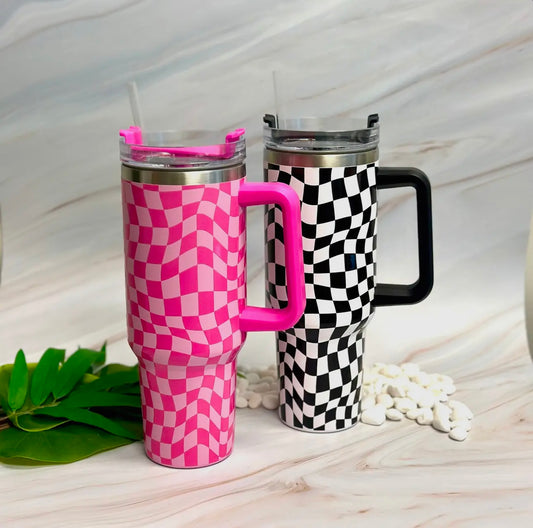 checkered 40 oz tumblers