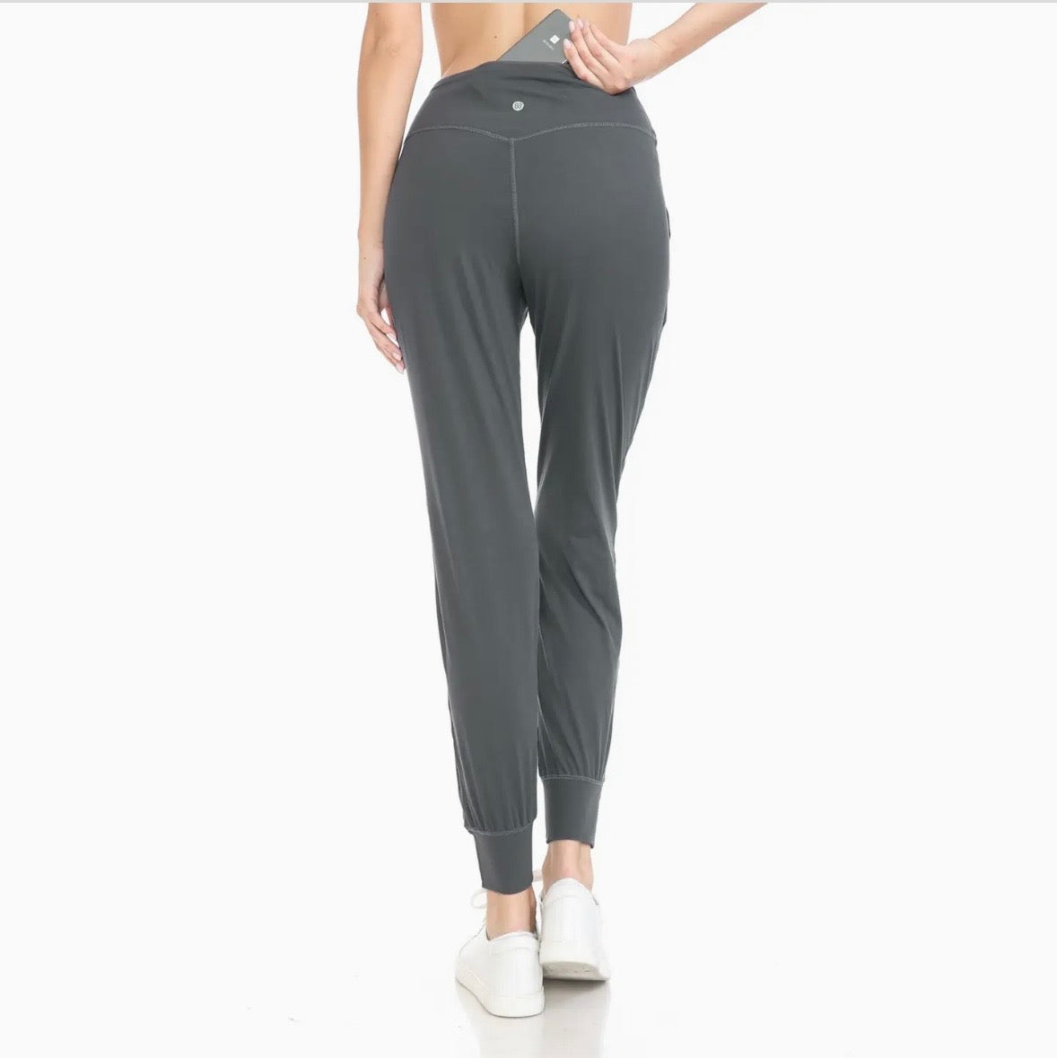 Gray Slim Fit Activewear Joggers w/ Back Pocket