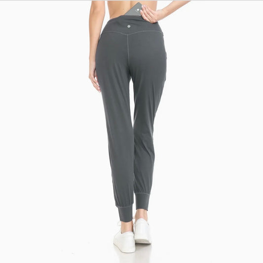 Gray Slim Fit Activewear Joggers w/ Back Pocket