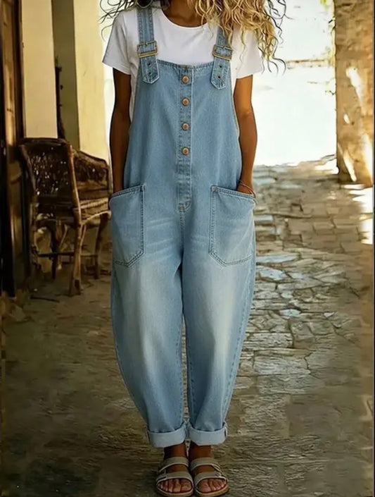 Denim Baggy Overalls