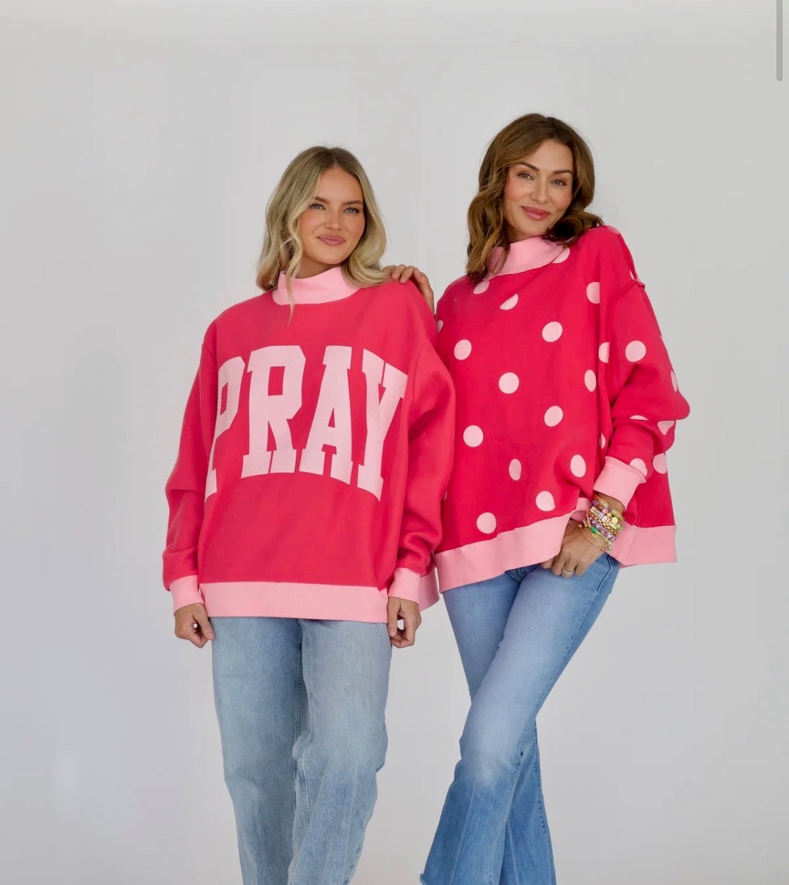 JUST PRAY 2 Sided Mock Neck Sweatshirt