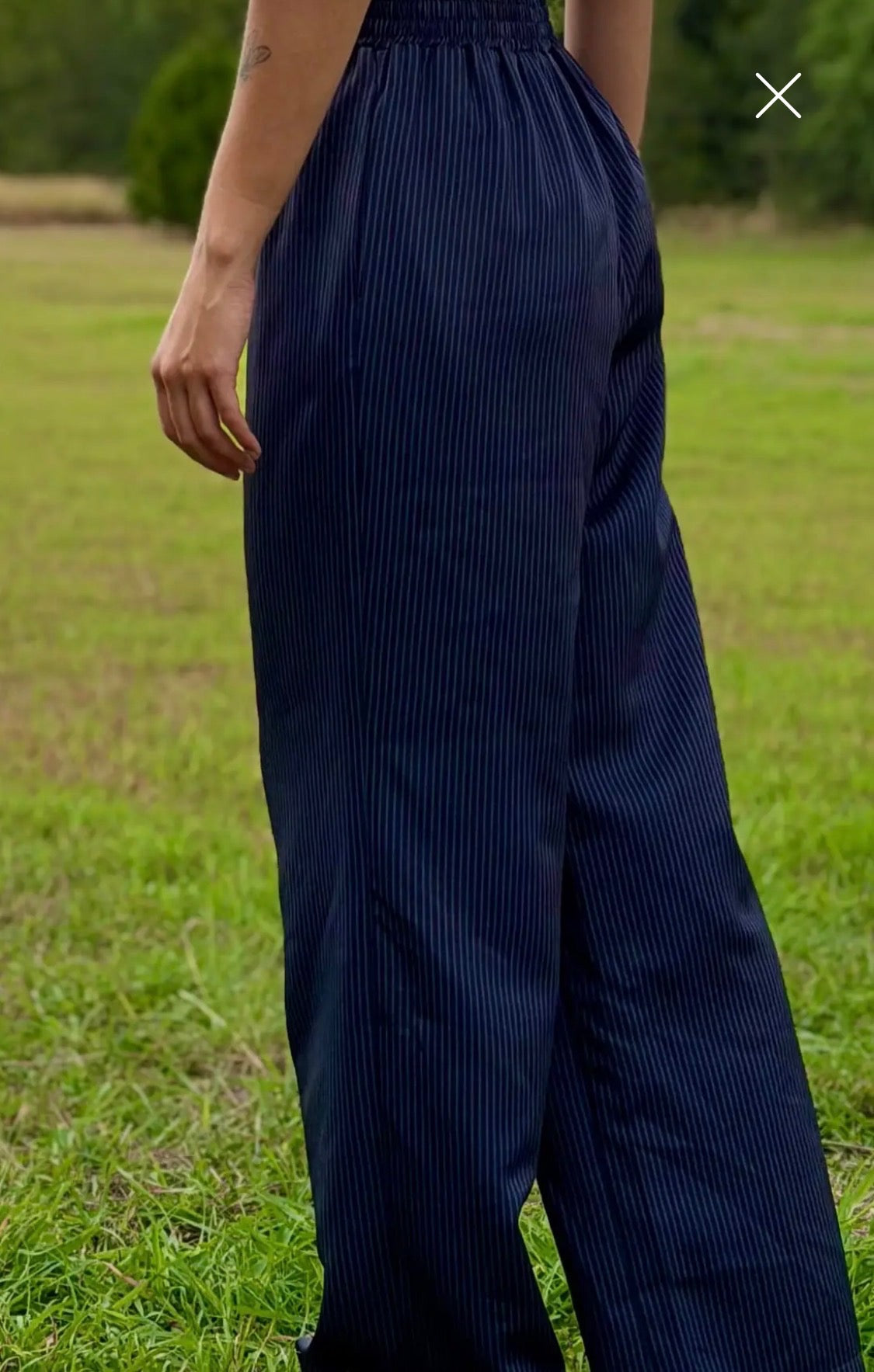 Samantha Black Striped Pants